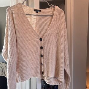 Forever 21 Beige Button-Up Cardigan